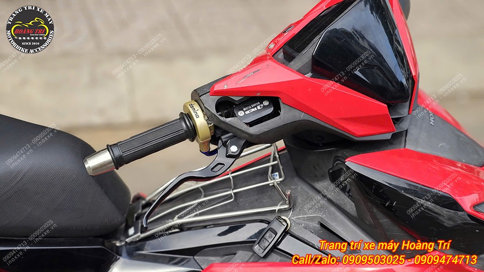 Cùm tăng tốc Domino chính hãng màu vàng đồng, dây ga dưới