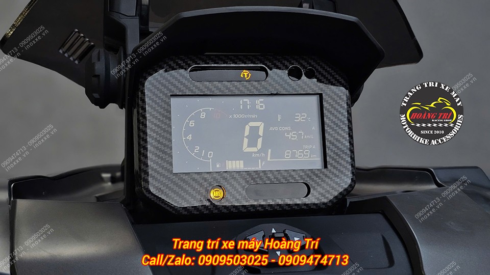 Ốp trang trí đồng hồ ADV 160 vân carbon