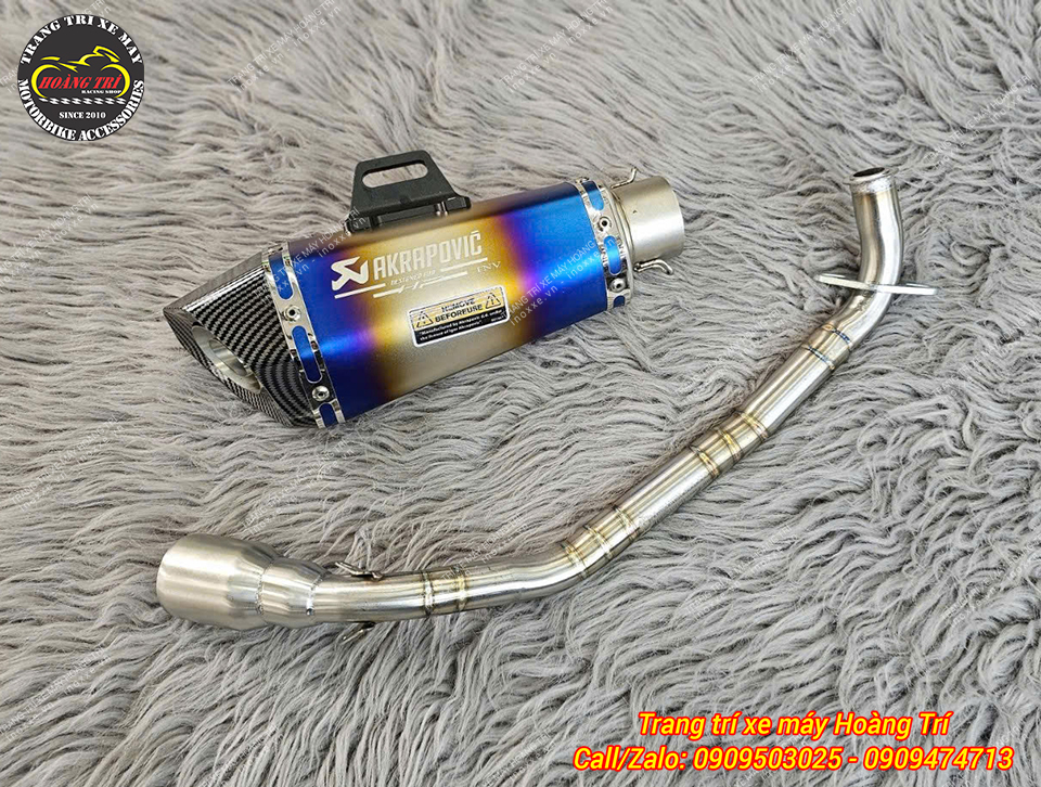 Full set pô Akrapovic giả titan cho xe Yamaha NVX