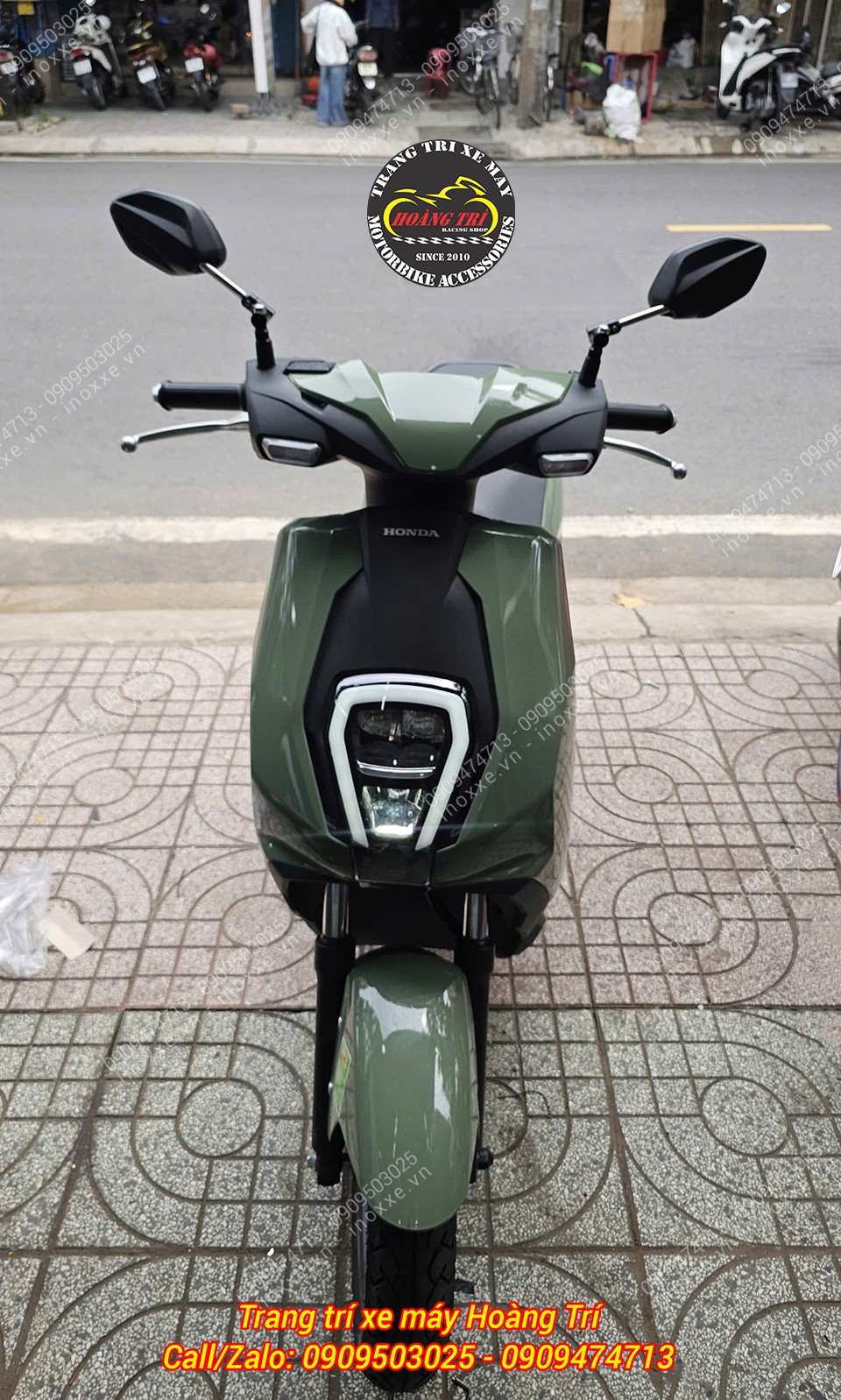 Kính hậu giả zin chân nhôm xoay