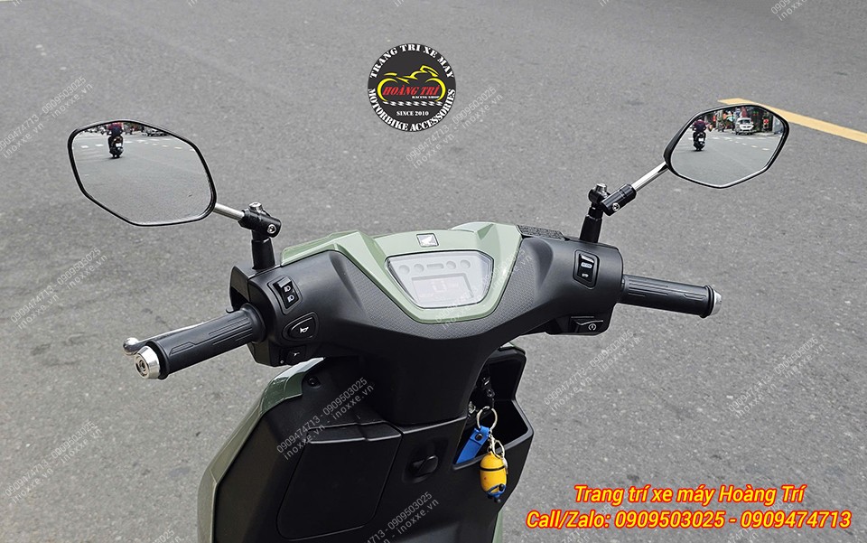 Kính hậu giả zin chân nhôm xoay