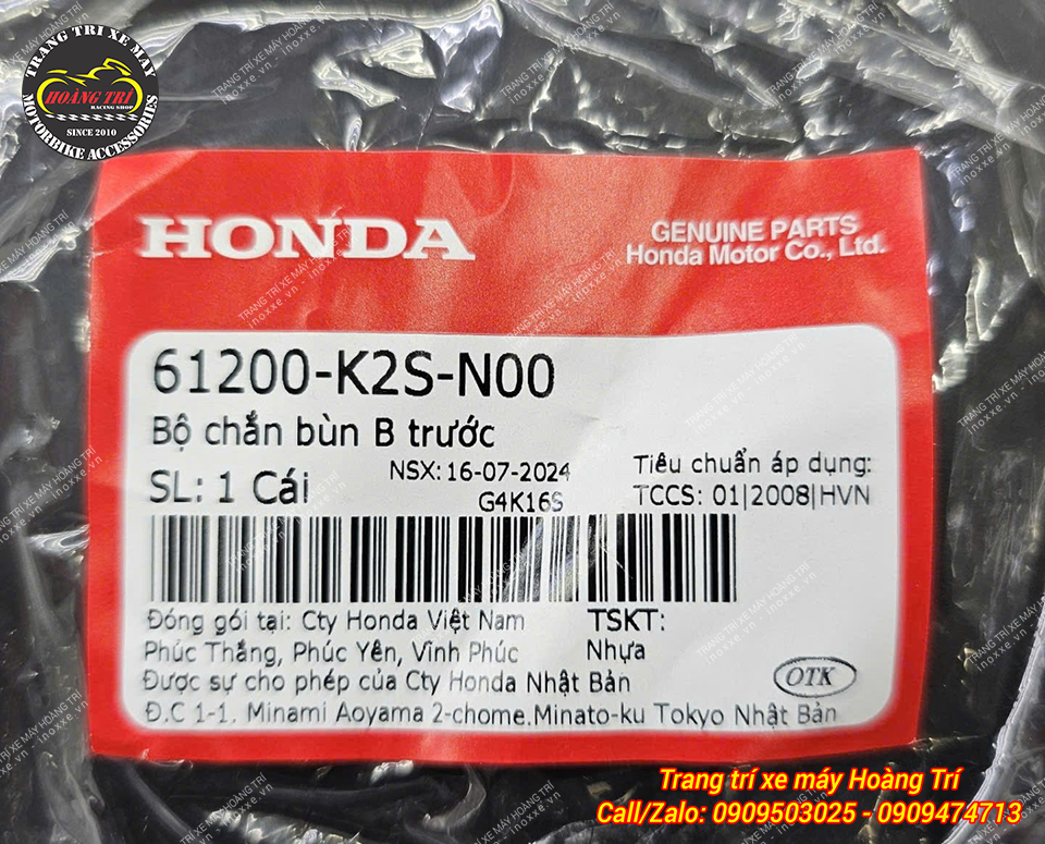 Chắn bùn (dè) trước Vario 160 chính hãng Honda