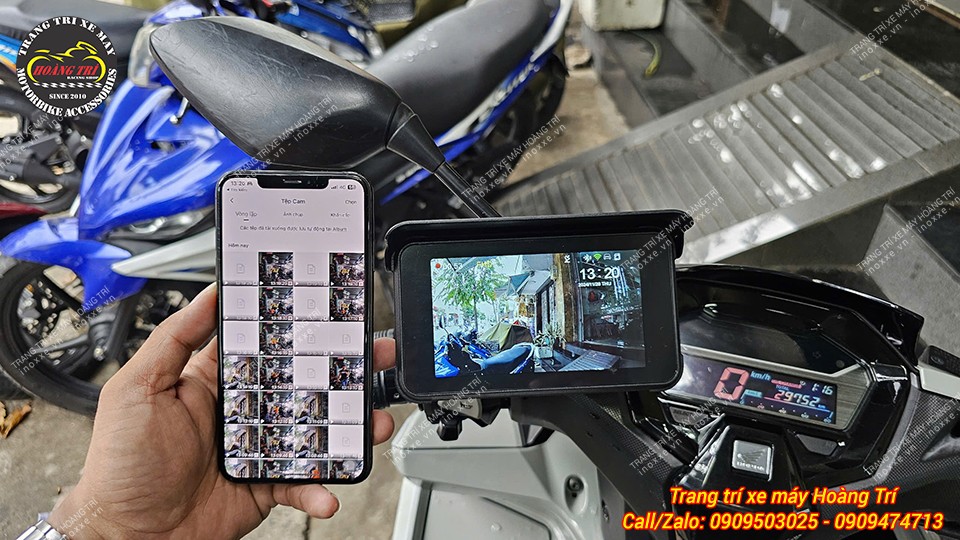 Lắp màn hình Camera hành trình cho xe Vario/Click Thái