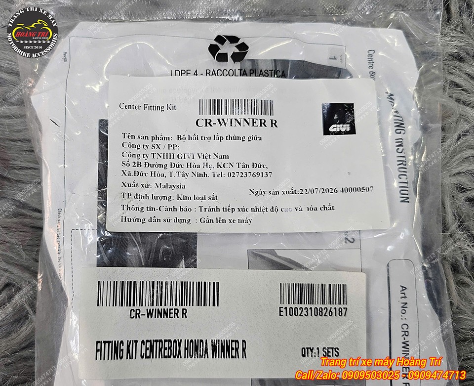 Thùng giữa Givi lắp cho xe Winner R