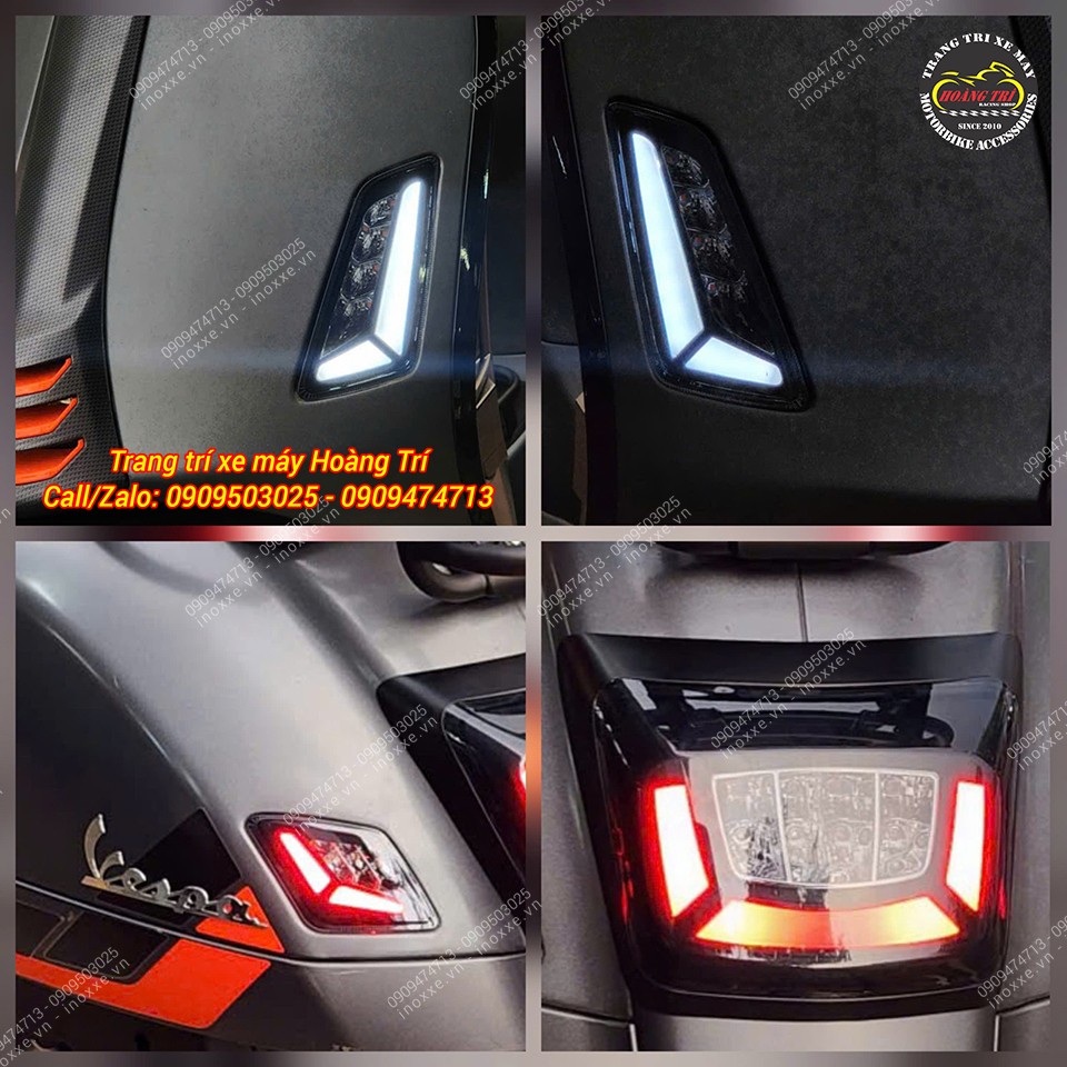 Trọn bộ đèn Led xi nhan, đèn hậu cho xe Vespa GTS 2023-2025 (Smartkey)