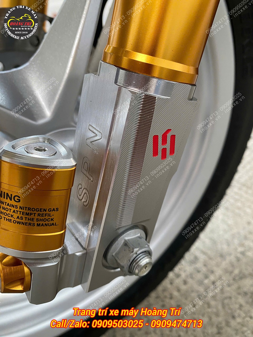 Phuộc trước Kingham độ cho xe máy điện Vento