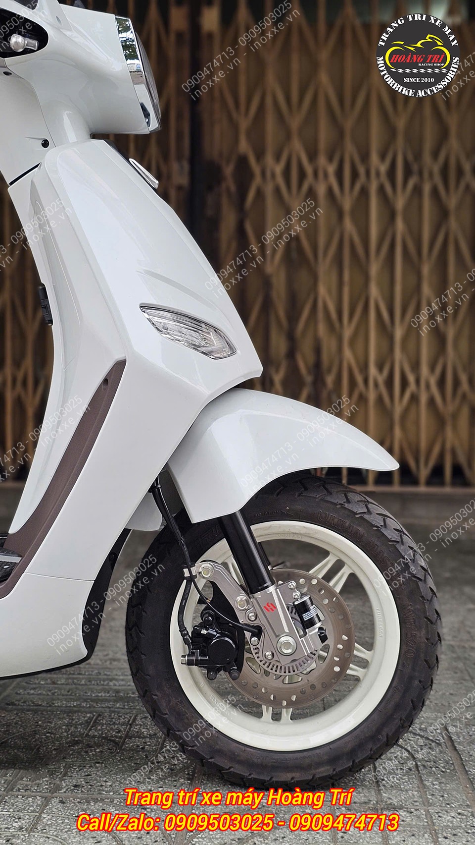 Phuộc trước Kingham độ cho xe máy điện Vento