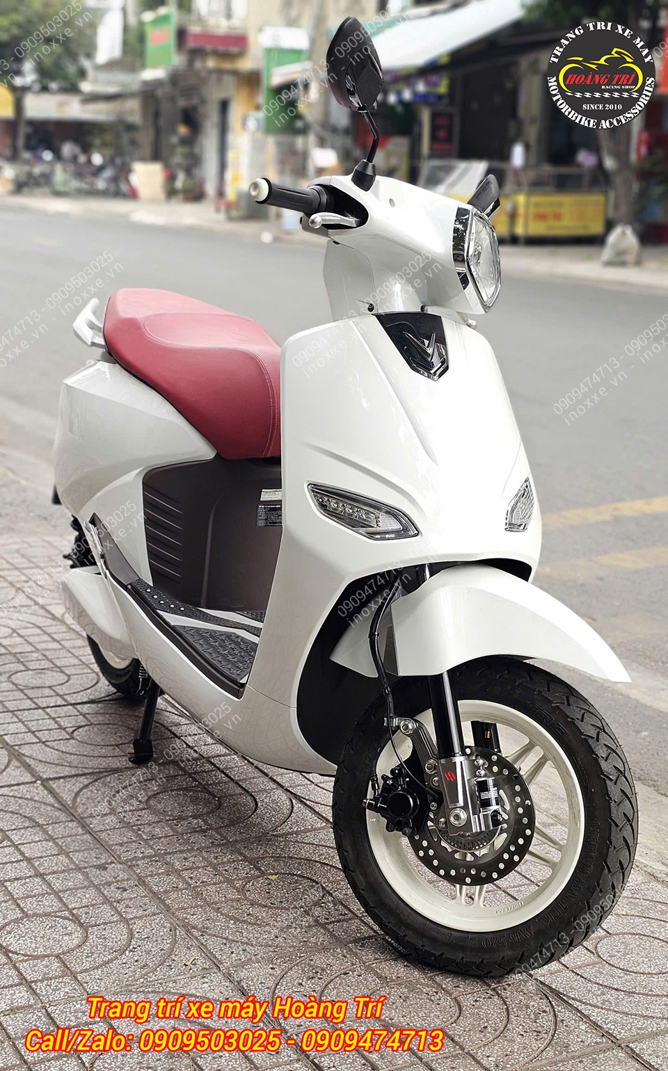 Phuộc trước Kingham độ cho xe máy điện Vento