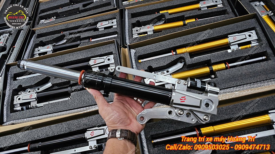 Phuộc trước Kingham độ cho xe máy điện Vento