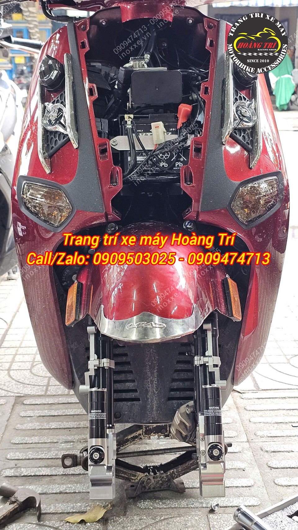 Phuộc trước Kingham nhôm CNC độ cho xe Giorno 125