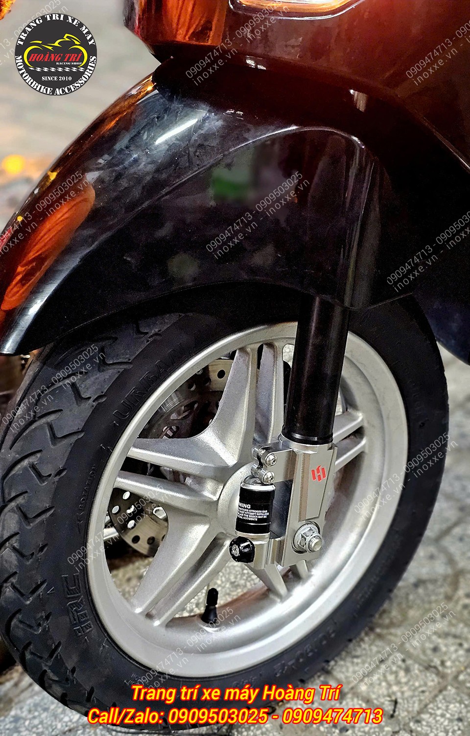 Phuộc trước Kingham độ cho xe máy điện Vento