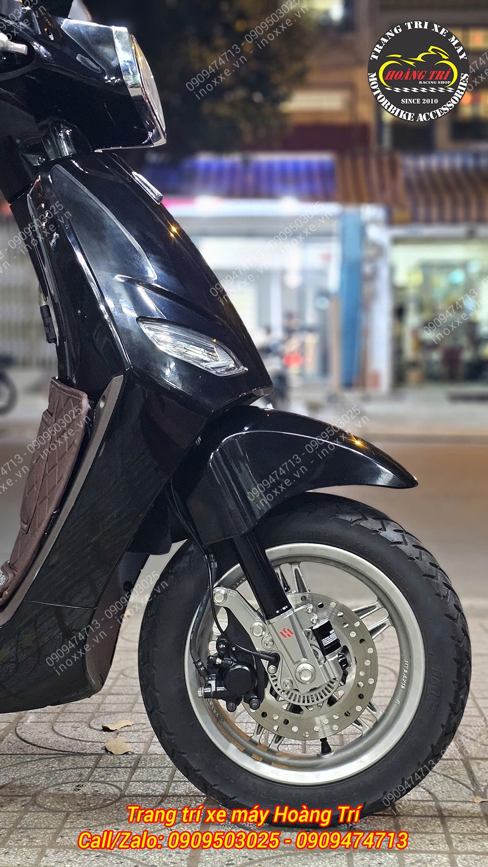 Phuộc trước Kingham độ cho xe máy điện Vento