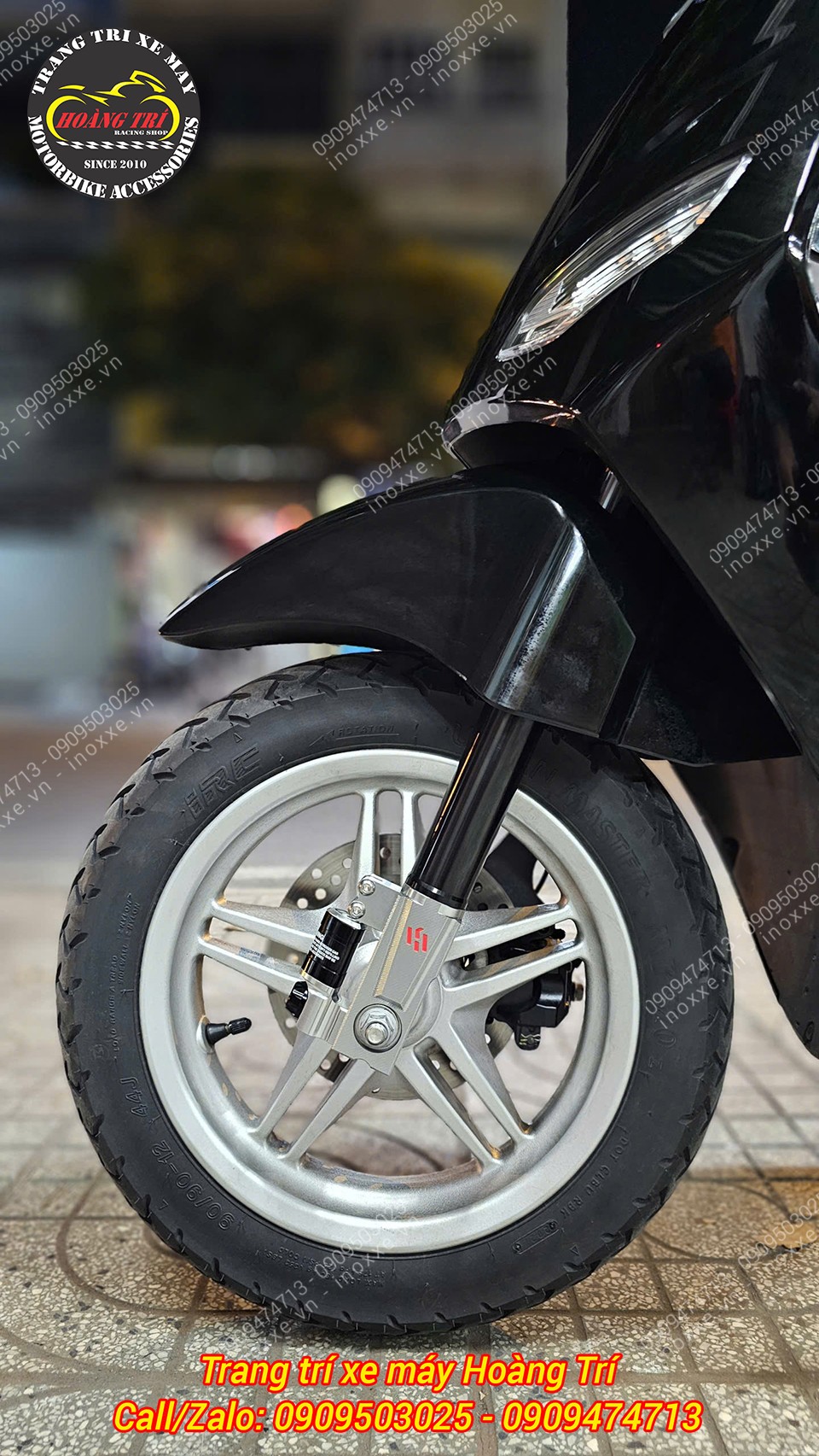 Phuộc trước Kingham độ cho xe máy điện Vento