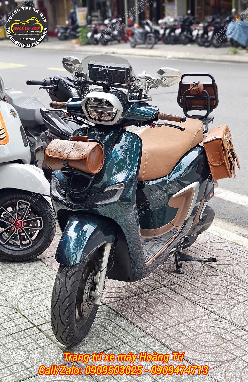 Trọn bộ baga sau tựa lưng bật gấp cho xe Stylo 160