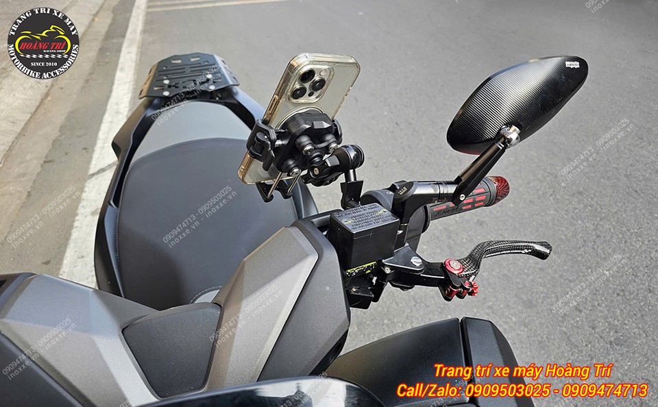 Kính hậu nhôm CNC chân ngắn mẫu sò lớn