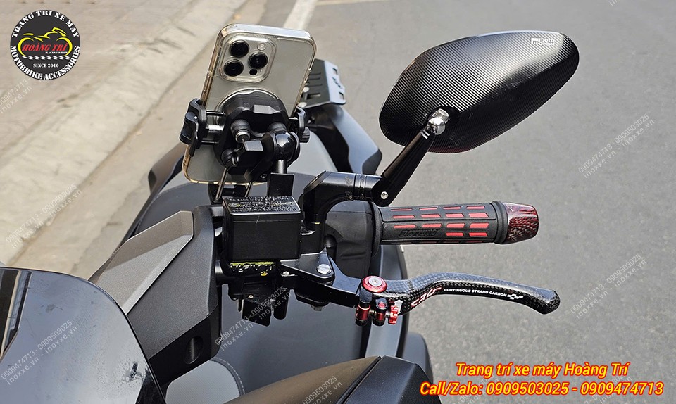 Kính hậu nhôm CNC chân ngắn mẫu sò lớn