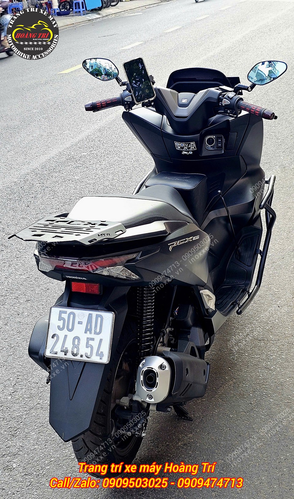 Kính hậu nhôm CNC chân ngắn mẫu sò lớn