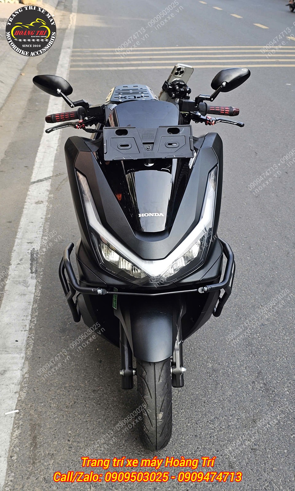 Kính hậu nhôm CNC chân ngắn mẫu sò lớn