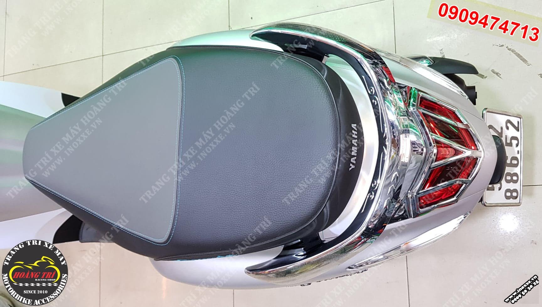 Bảo vệ phần cản sau của xe khỏi trầy xước với ốp cản sau Yamaha Grande 2019 mạ Crom