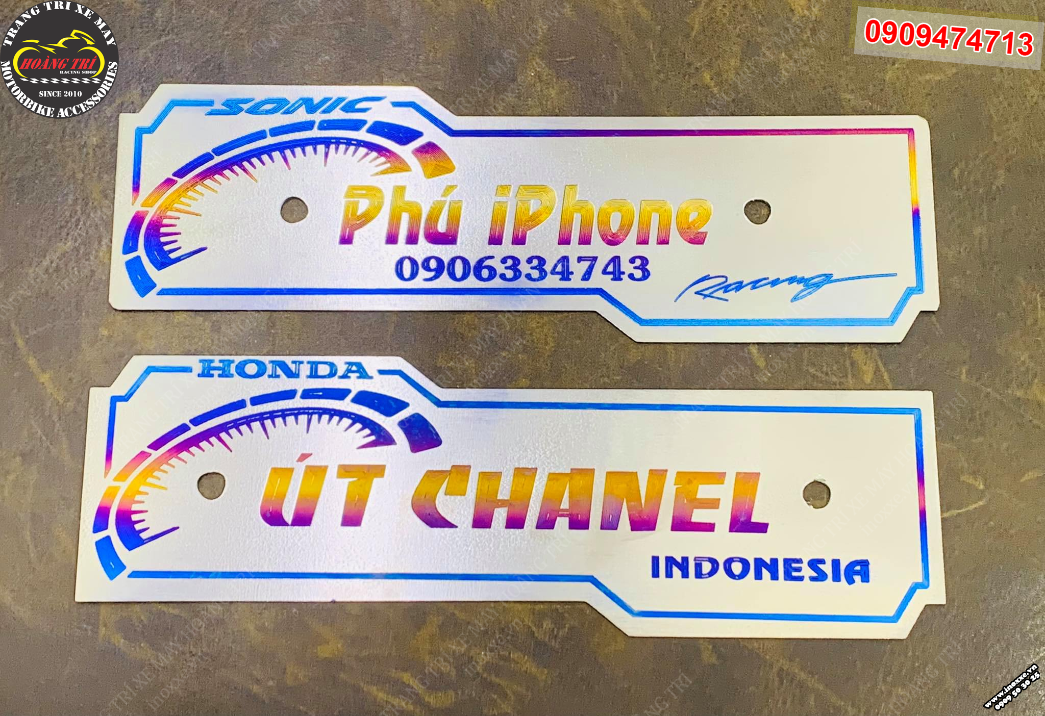 Bảng tên xe máy - bảng tên Titanium đặt theo yêu cầu