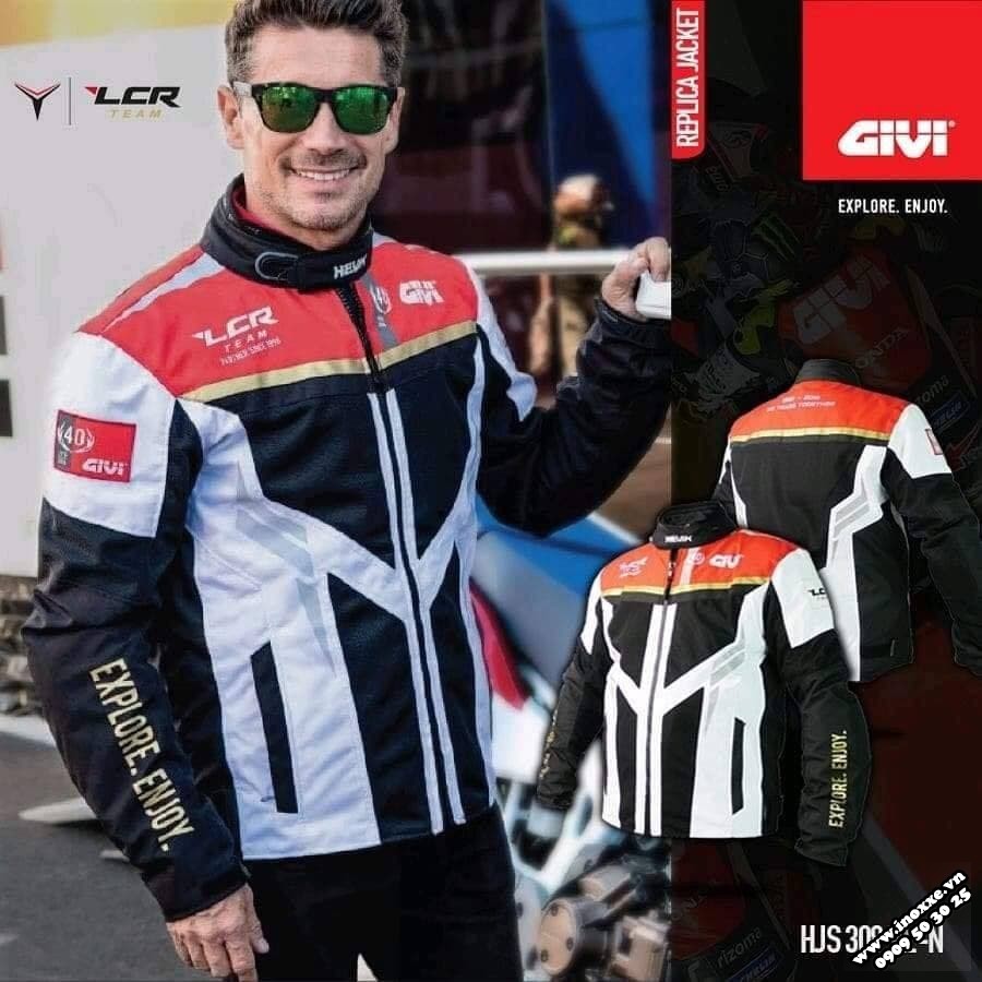 Áo giáp GiVi đỏ LCR Logo 40 năm