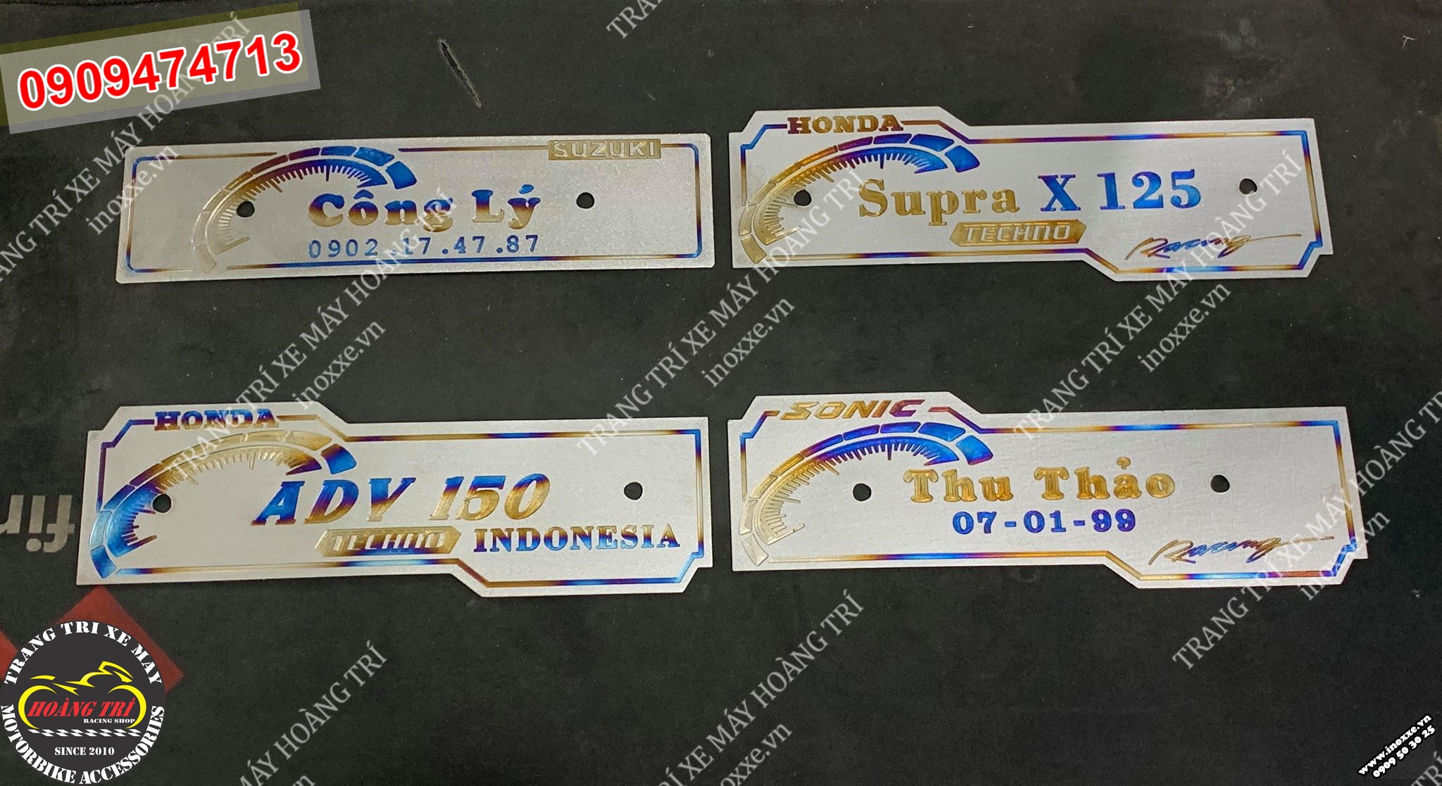 Bảng tên xe máy - bảng tên Titanium đặt theo yêu cầu
