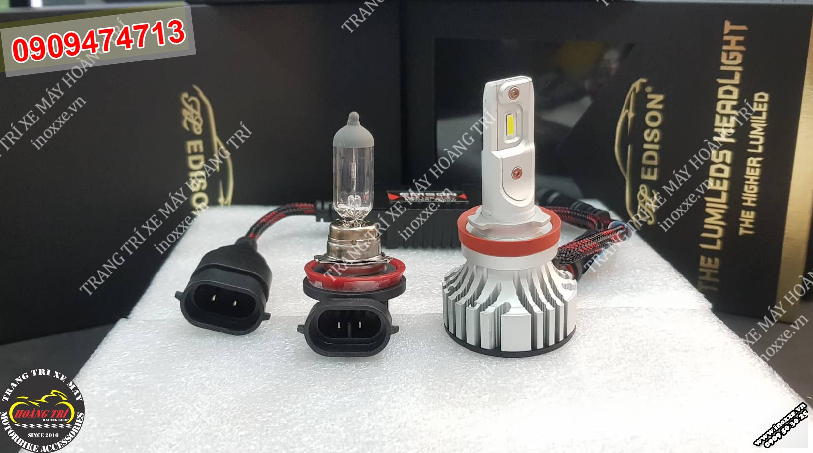 So sánh đèn Zin của Ducati Monster 110 và đèn Led Edison