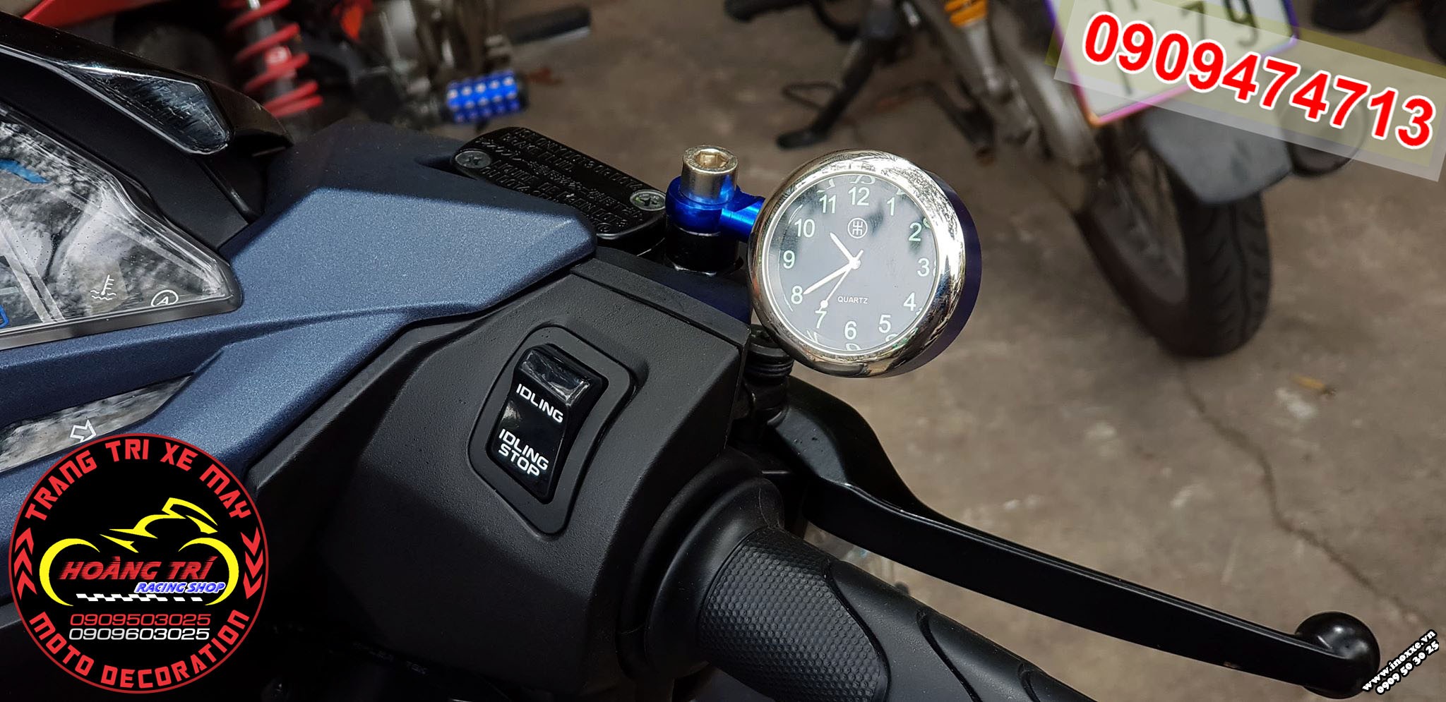 Đồng hồ chân kính gắn xe máy size 45mm