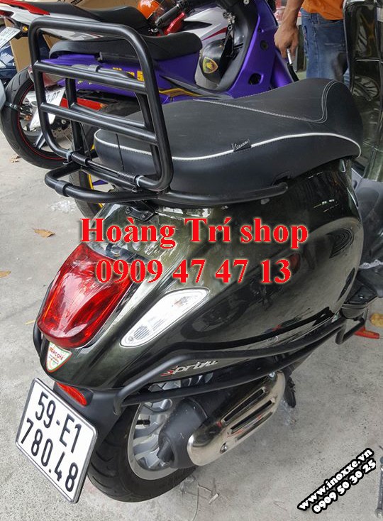 Cản bảo vệ sơn tĩnh điện màu đen xe Vespa Sprint - Sprimavera