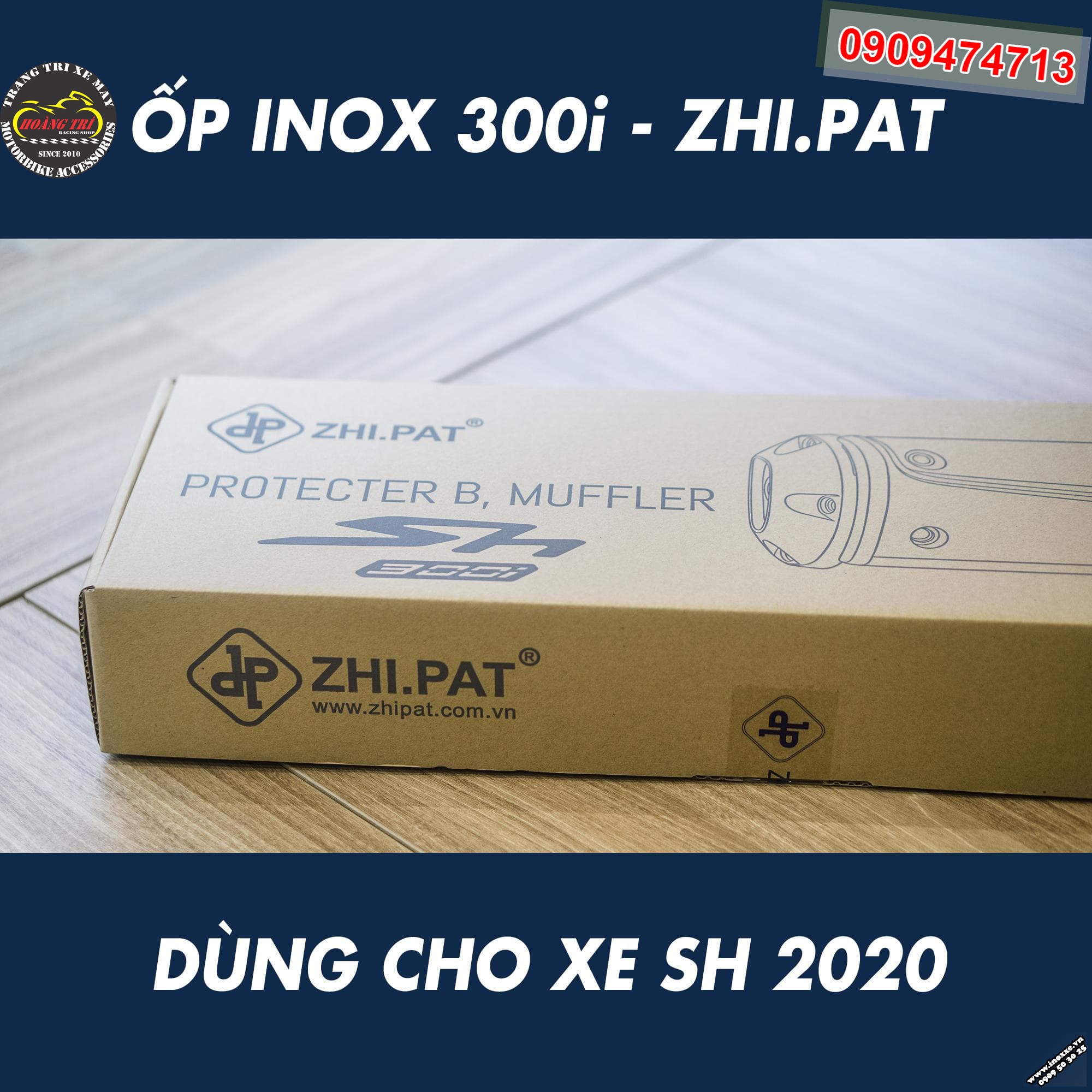 Ốp Pô SH 300i Zhi.Pat lắp chuẩn xe SH VN 2020
